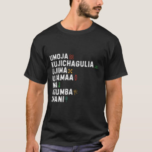 Camiseta Sete Princípios De Kwanzaa Happy Kwanzaa 8