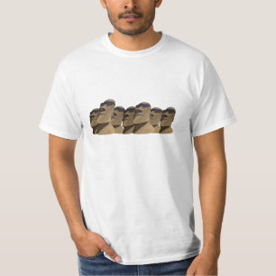 Camiseta Sete quadril Moai - t-shirt do valor