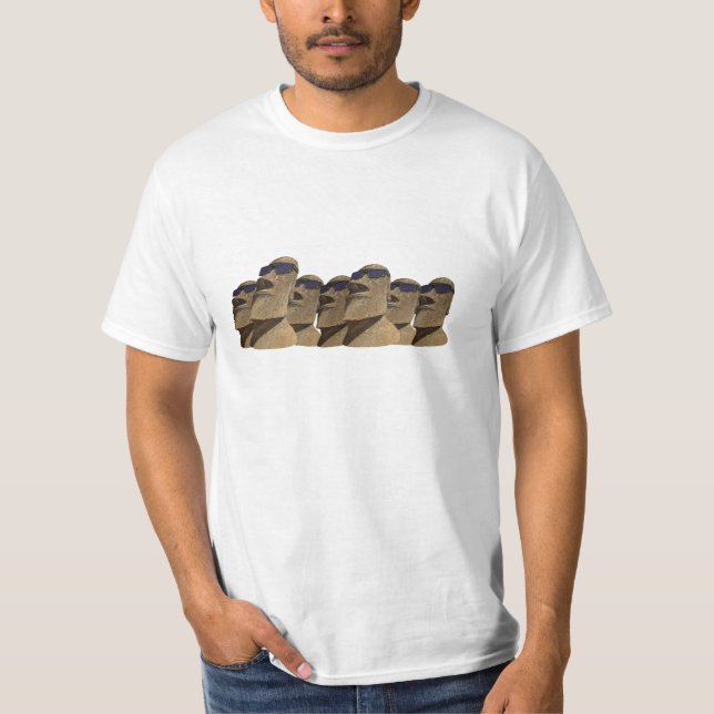 Camiseta Sete quadril Moai - t-shirt do valor (Frente)