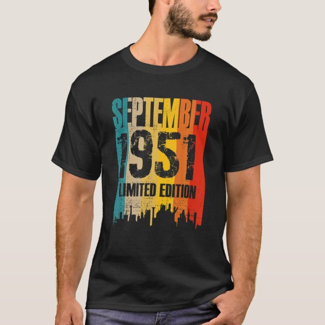 Camiseta Setembro 1951 70 Anos Antiga Birthday Limited Edit (Frente)