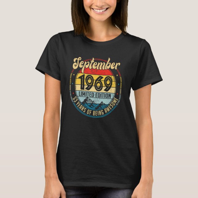 Camiseta Setembro 1969 53º aniversário 53 anos (Frente)
