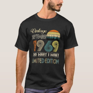 Camiseta Setembro 1969 Vintage 53 Anos Aniversário