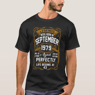 Camiseta Setembro 1979 43º Aniversário 43 Anos Homens Mulhe