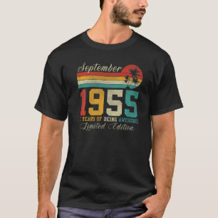 Camiseta Setembro 67 anos Vintage 1955 67º aniversário