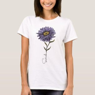 Camiseta Setembro Aster Nascimento Mês Flor