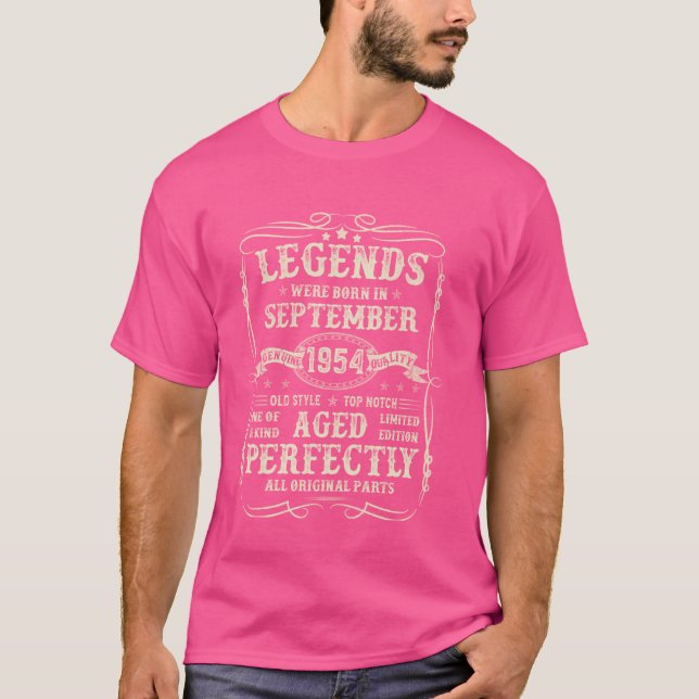 Camiseta Setembro De 1954 Presentes De Aniversário Para 70  (Frente)