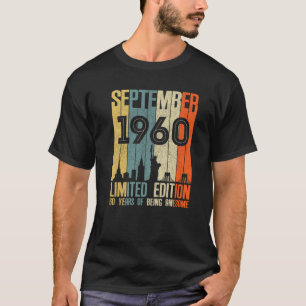 Camiseta Setembro De 1960 T 60 Anos 1960 Aniversário Presen