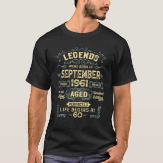 Camiseta Setembro De 1961 60O Aniversário Presente Aos Home