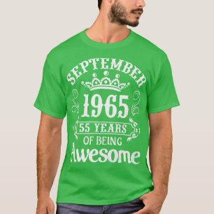Camiseta Setembro De 1965 Feliz Aniversário 55 Anos De Aw