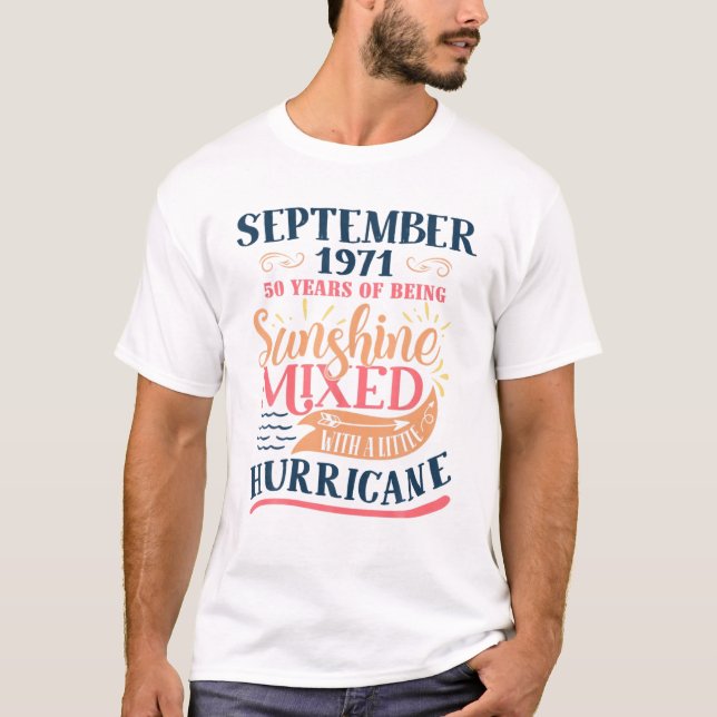 Camiseta Setembro De 1971, 50º Presente De Aniversário Engr (Frente)