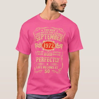 Camiseta Setembro De 1972 O Homem Mito Legenda 50 Anos