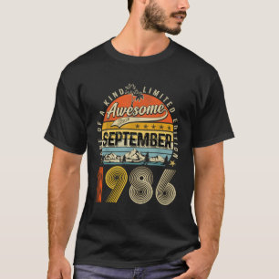 Camiseta Setembro De 1986 Vintage 37º Aniversário 37 Anos D