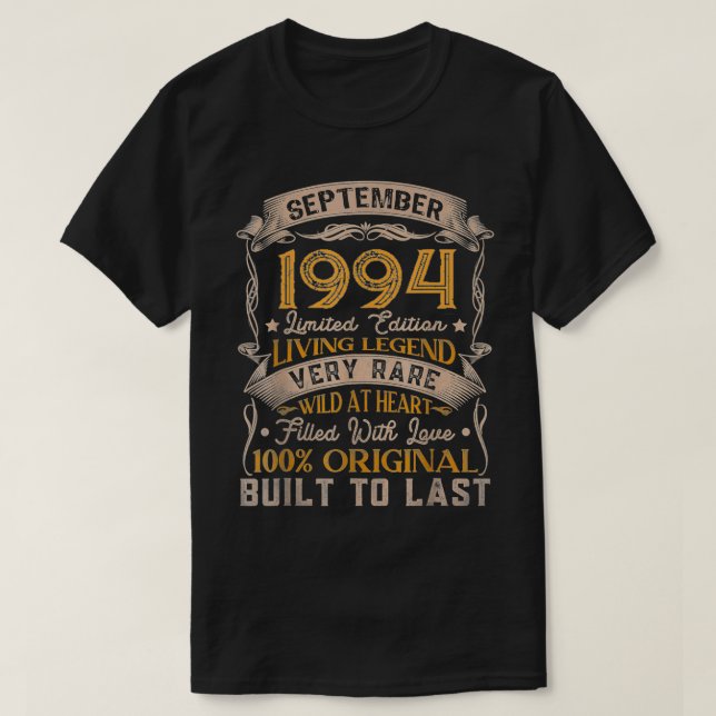 Camiseta SETEMBRO DE 1994 Edição limitada (Frente do Design)