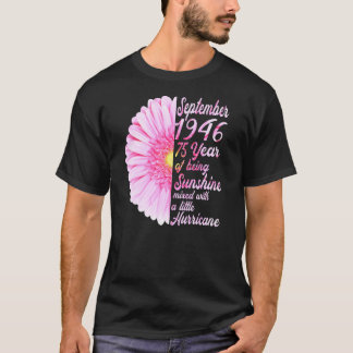 Camiseta Setembro Garota 1946 Aniversário Para Ela