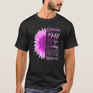 Camiseta Setembro Garota 1948 75º aniversário 75 anos