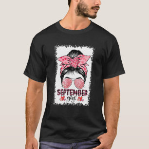 Camiseta Setembro Garota Aniversário Mensagem Dia de os nam