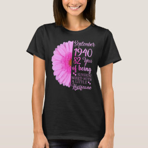 Camiseta Setembro Rapariga 1940 82 Anos 82 Anos Aniversário