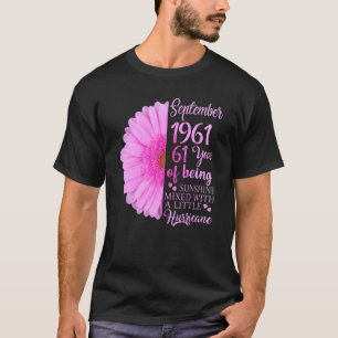 Camiseta Setembro Rapariga 1961 61 Anos Aniversário Da rua