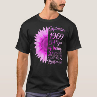 Camiseta Setembro Rapariga 1969 54º aniversário 54 anos