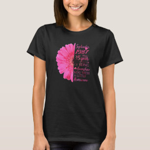 Camiseta Setembro Rapariga 1987 35 Anos 35 Anos Aniversário