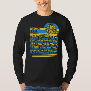 Camiseta Setembro Virgo Fala Símbolo Zodiac Astrol Girassol