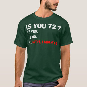 Camiseta setenta e dois 72 anos de idade 72º aniversário