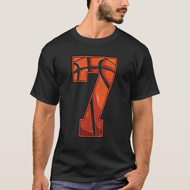 Camiseta Sétima Garota 7 de Aniversário do Basquete Sete 7  (Frente)