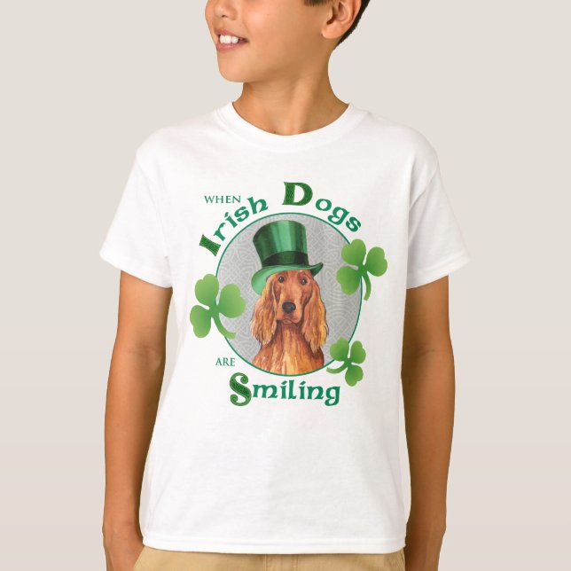 Camiseta Setter irlandês do dia de St Patrick (Frente)