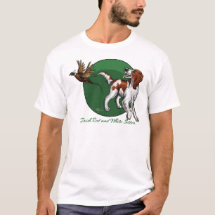Camiseta Setter vermelho e branco irlandês
