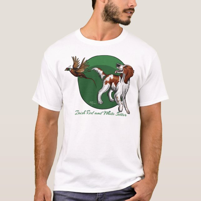 Camiseta Setter vermelho e branco irlandês (Frente)