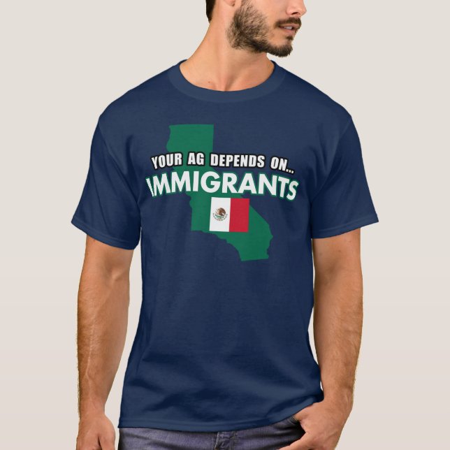 Camiseta Seu AG Depende de Imigrantes (Frente)