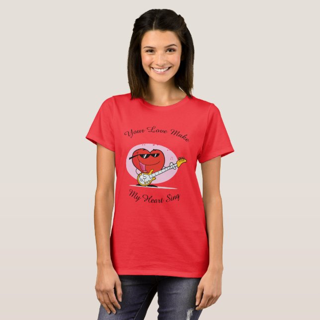 Camiseta Seu Amor Faz Meu Coração Cantar (Frente Completa)