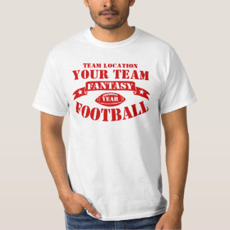 CAMISETA SEU ANO DA BOLA DO FUTEBOL DA FANTASIA DA EQUIPE