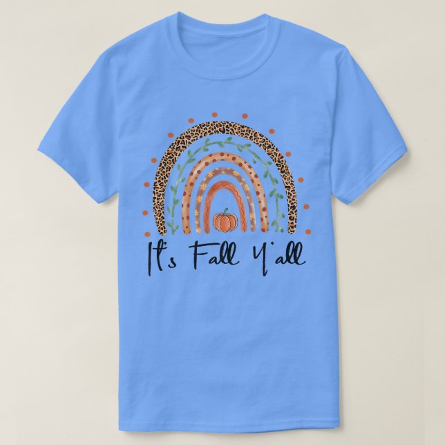 Camiseta Seu Arco-Íris de outono Cai Vibes Leaf Pumpki (Frente do Design)