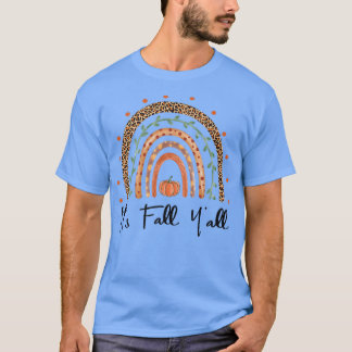 Camiseta Seu Arco-Íris de outono Cai Vibes Leaf Pumpki