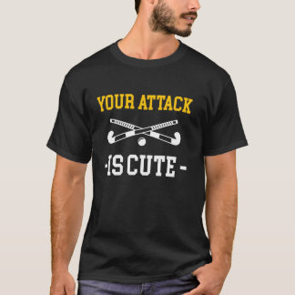 Camiseta Seu Ataque É Fofo Jogador de Hóquei em Campo