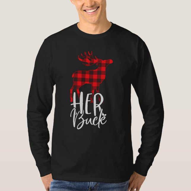 Camiseta Seu Buck Seu Casal De Natal De Doe Correspondendo  (Frente)