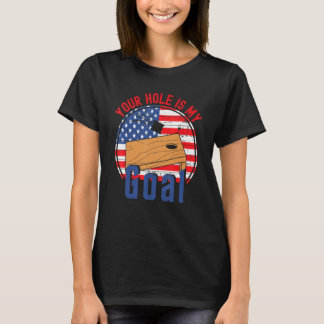 Camiseta Seu Buraco É Meu Objetivo Bandeira Americana Cornh