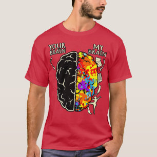 Camiseta Seu cérebro Meu cérebro Advertência de alta defini