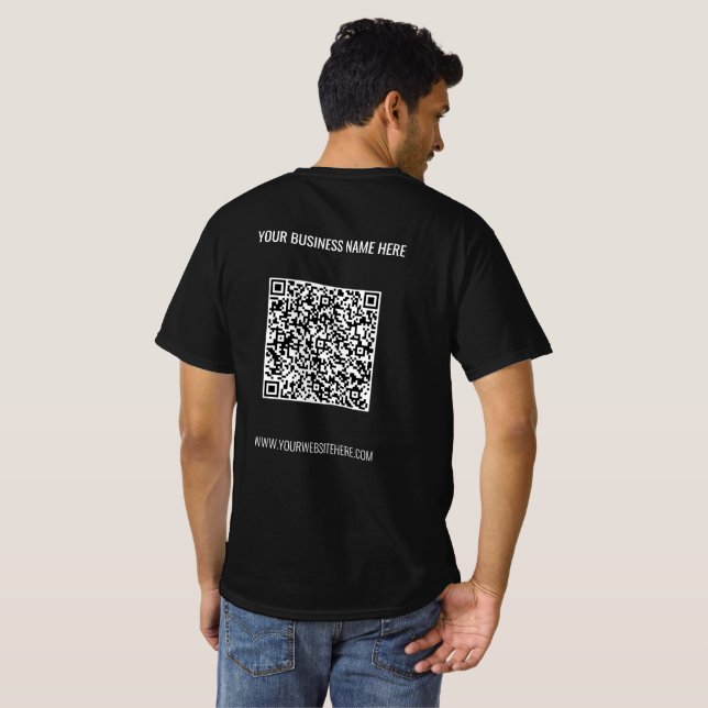 Camiseta Seu código QR digitaliza texto personalizado T-Shi (Parte Traseira Completa)