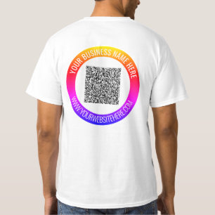 Camiseta Seu código QR digitaliza texto personalizado T-Shi