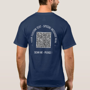 Camiseta Seu código QR Informações de verificação Texto per