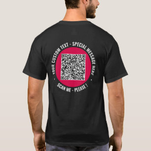 Camiseta Seu código QR Promocional de texto personalizado c