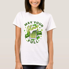 Camiseta Seu Copo Fique Cheio Cerveja Verde Dia de São Patr