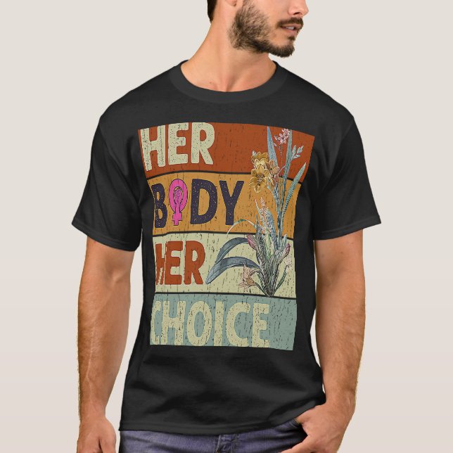 Camiseta Seu Corpo Sua Escolha Feminista Feminista Floral F (Frente)