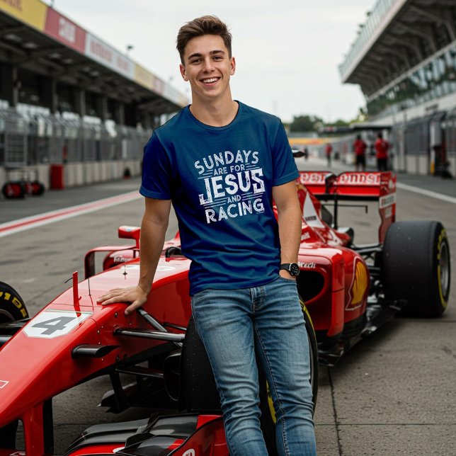 Camiseta Seu "Domingos são para Jesus e Corrida" (Criador carregado)