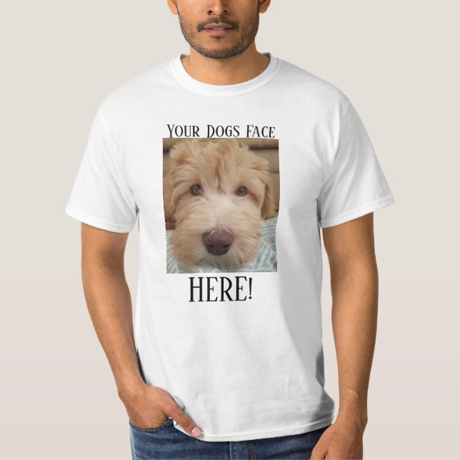 Camiseta Seu dos cães da cara t-shirt branco aqui (Frente)