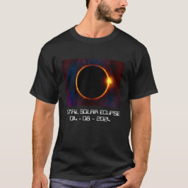 Camiseta Seu Eclipse Solar Escuro de Texto/Cor 2024