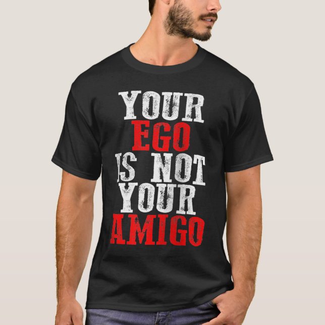 Camiseta Seu Ego Não É Seu Beisebol De Amigo Raglan (Frente)