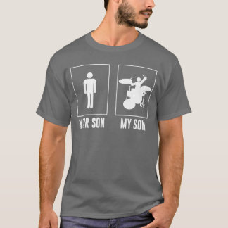 Camiseta Seu Filho Meu Filho Bateria Rock N Roll Banda retr